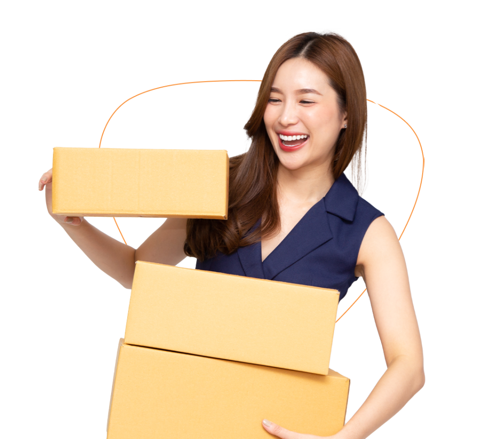 woman holding boxes